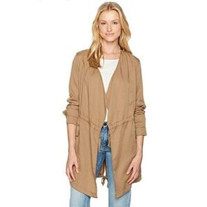 Nic + Zoe Light Brown Draped Easy Breezy Adjustable Cinch Waistband Jacket Sz XL